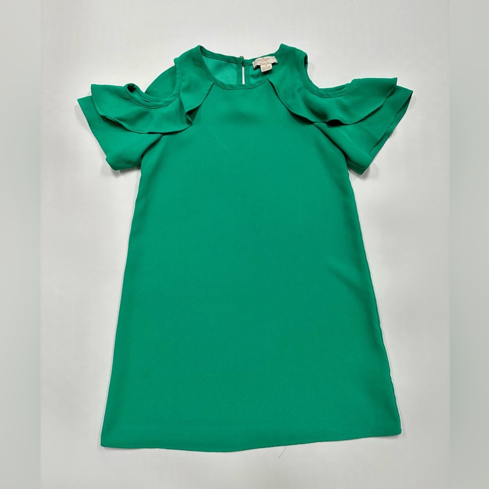 Kate Spade girls size 10 cold shoulder Kelly green dress